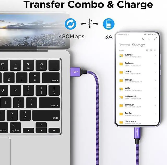 Alt view image 4 of 7 - etguuds Color USB C Cable 6ft, 5-Pack USB to USB C Cable 3A Fast Charging Type C Cable Braided Data Cord for Samsung Galaxy S23 S22 S21 S20 S10 A23 Note 10 20, Tab A8 A7 S6 S7, Pixel LG Moto