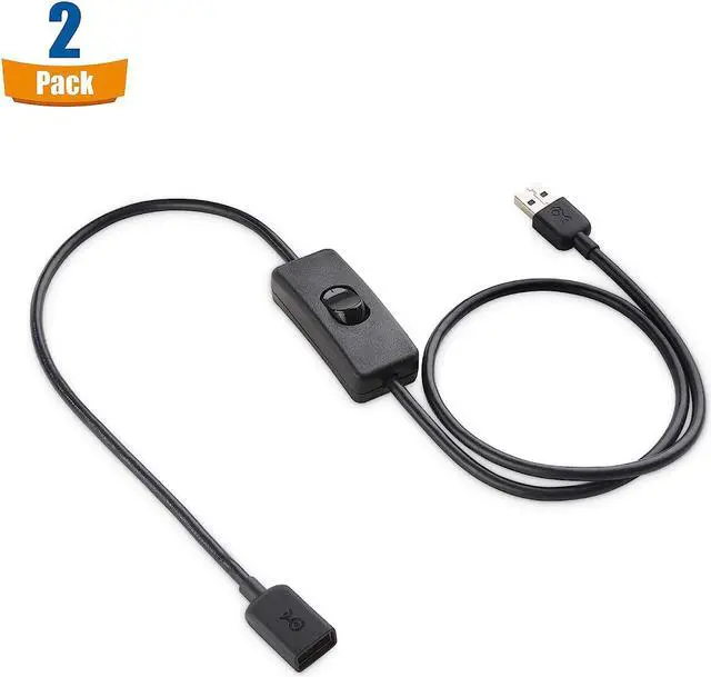Alt view image 2 of 7 - Cable Matters 2 Pack USB On Off Switch 3 ft Support Data and Power, Short USB Extension Cable with On Off Switch (USB Power Switch)