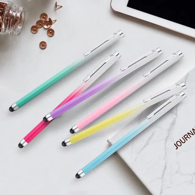 Alt view image 6 of 7 - Stylus Pens for Touch Screens (6 Pack) Linfanc High Sensitivity and Precision Capacitive Stylus Pens for iPad Tablets Smartphones and All Universal Touch Screen Devices Extra 12 Replacement Tips