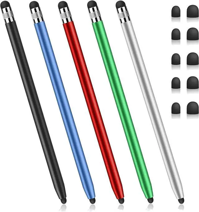 Main image of Stylus Pens for Touch Screens 5 Pack Stylus Pen for iPad iPhone Android Chromebook Tablets and More Capacitive Touchscreen Devices High Sensitivity & Precision No Scratches Rubber Tips Stylist