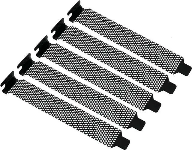Main image of M PCI Slot Cover 5PCS Black PCI Bracket Vented Slot Covers Hard Steel Dust Filter Blanking Plate with Screws for Computer Cases