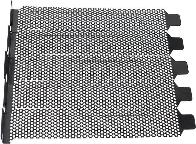 Alt view image 4 of 6 - M PCI Slot Cover 5PCS Black PCI Bracket Vented Slot Covers Hard Steel Dust Filter Blanking Plate with Screws for Computer Cases