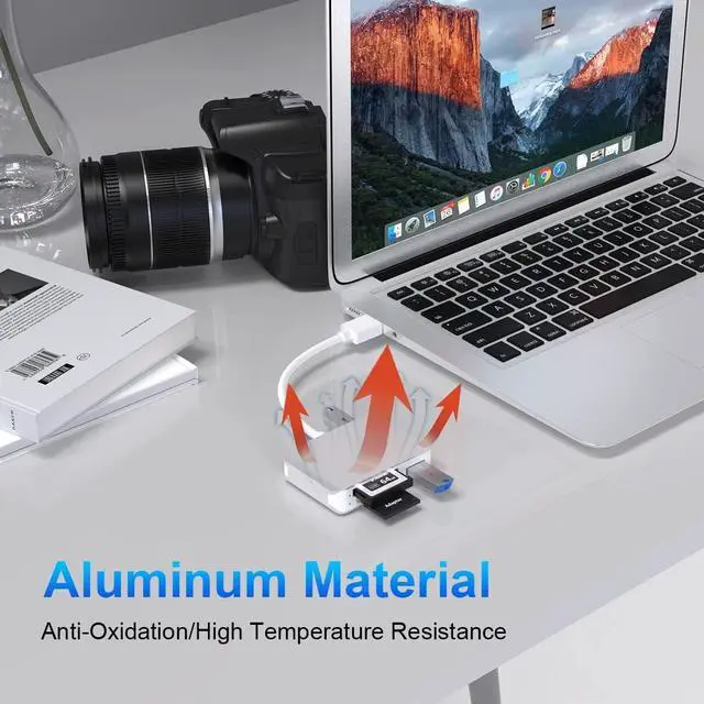 Alt view image 5 of 7 - SD Card Reader 5 in 1, USB 3.0 Hub for 2 USB 3.0, 4 Memory Card, Multi-Card Reader Adapter 5Gbps Read Write Simultaneously for XQD, Micro SD, TF, SDHC, SDXC, MMC, Micro SDXC, Micro SDHC