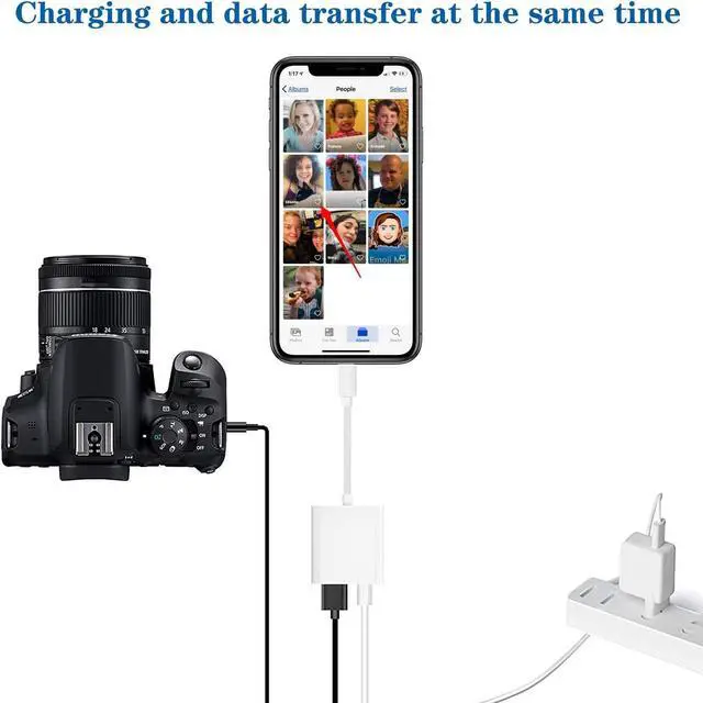 Alt view image 3 of 7 - Lightning to USB Camera Adapter with Charging Port USB 3.0 OTG Cable for iPhone/iPad to Connect Card Reader USB Flash Drive U Disk Keyboard Mouse Hubs MIDI Plug & Play