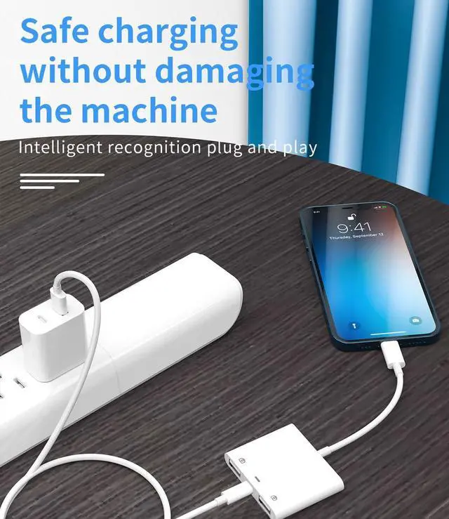 Alt view image 5 of 7 - Apple Certified Lightning Male to USB Female Adapter OTG and Charger Cable for iPhone 11 12 Mini max pro xs xr x se 7 8plus Ipad air A Camera Memory Stick Flash Drive Cord Converter Charging Splitter