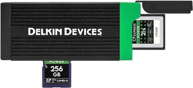 Alt view image 3 of 4 - Devices USB 3.2 CFexpress Type B & SD UHS-II Memory Card Reader, 10Gbps Data Transfer, Compact Design with Built-in Card Storage, Mac & Windows Compatible (DDREADER-56)