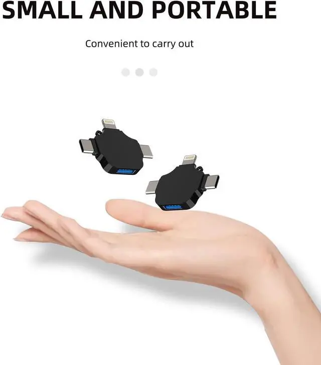 Alt view image 7 of 7 - USB to Lightning Micro USB Type C(3in1) OTG Adapter Compatible for  LG  iPhone15 14 13 12 Pro Max Plus iPad Air Mini Camera Card Reader Keyboard Mouse Flash Drive Android Accessories