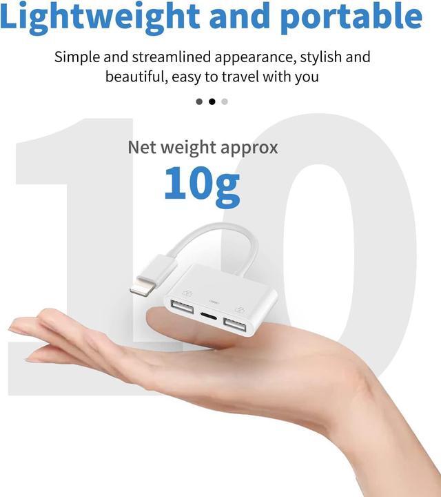 Alt view image 7 of 7 - Lightning to USB Adapter OTG Cable Connector for iPhone Apple Splitter 13 12 11 Mini Pro Max X Xs Ipad Male Converter and Charger Charge Female Port Camera Keyboard Mouse Adaptador para HUB Charging