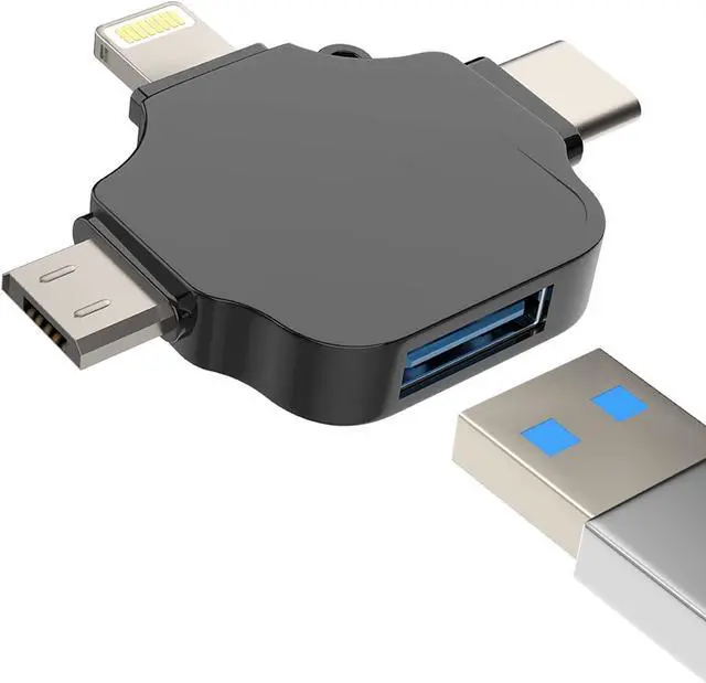 Main image of Type C to USB Adapter OTG A Female Lightning Micro Thunderbolt Male Converter(3in1) Camera Card Reader Mouse for Apple iPhone 15 Pro Max Plus iPad 10Air4/5Mini6Pro 12.9 14 13 12 11 LG Android