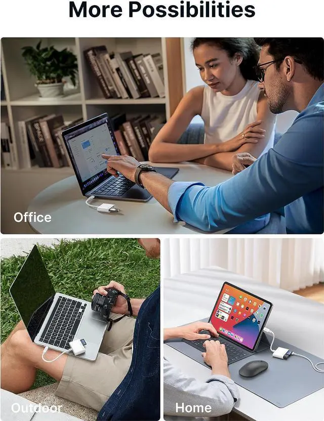 Alt view image 6 of 7 - USB C SD Card Reader with USB 3.0 Port & Charging Port | JSAUX 4-in-1 USB Type-C Micro SD Memory Card Reader OTG Adapter | Compatible with Camera, Android, iPad Pro, MacBook Pro/Air, Galaxy S8 to S23