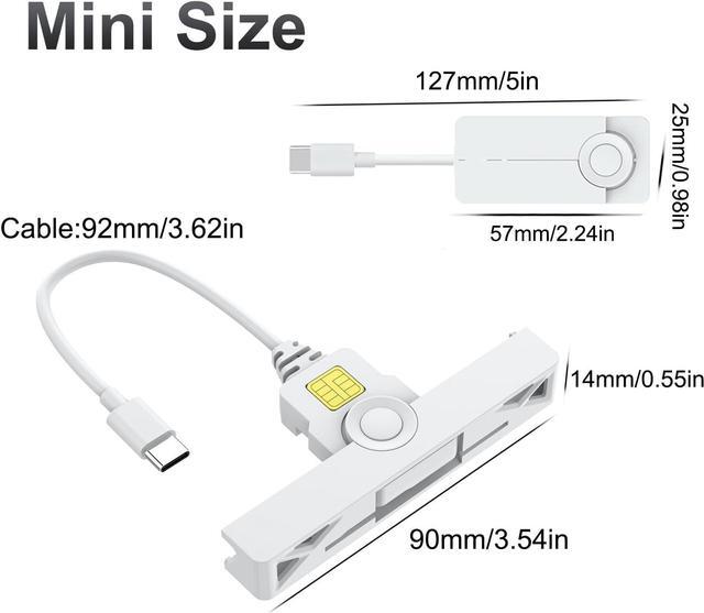 Alt view image 6 of 7 - USB Smartfold Type C CAC Reader, USB C DOD Military USB Common Access CAC Smart Card Reader and ID CAC Card Reader,Compatible with Mac Os, Windows,Linux(Mini Foldable and Portable Type C) New