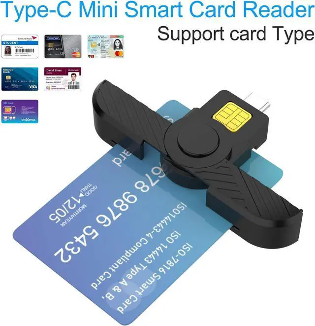 Alt view image 2 of 6 - USB C DOD Military USB Common Access CAC Smart Card Reader and ID CAC Card Reader,Compatible with Mac Os, Windows,Linux(Mini Foldable and Portable Type C) New