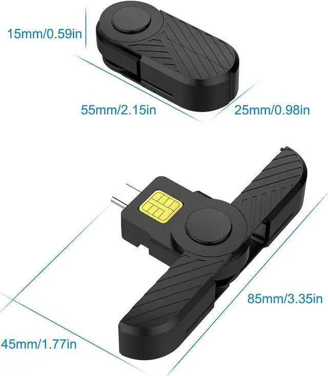 Alt view image 5 of 6 - USB C DOD Military USB Common Access CAC Smart Card Reader and ID CAC Card Reader,Compatible with Mac Os, Windows,Linux(Mini Foldable and Portable Type C) New