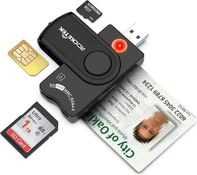 Main image of CAC Reader DOD Military USB Common Access CAC Smart Card Reader,SDHC/SDXC/SD & Micro SD Memory Card Reader for SIM and MMC RS & 4.0, Compatible with Windows, Linux/Unix, MacOS