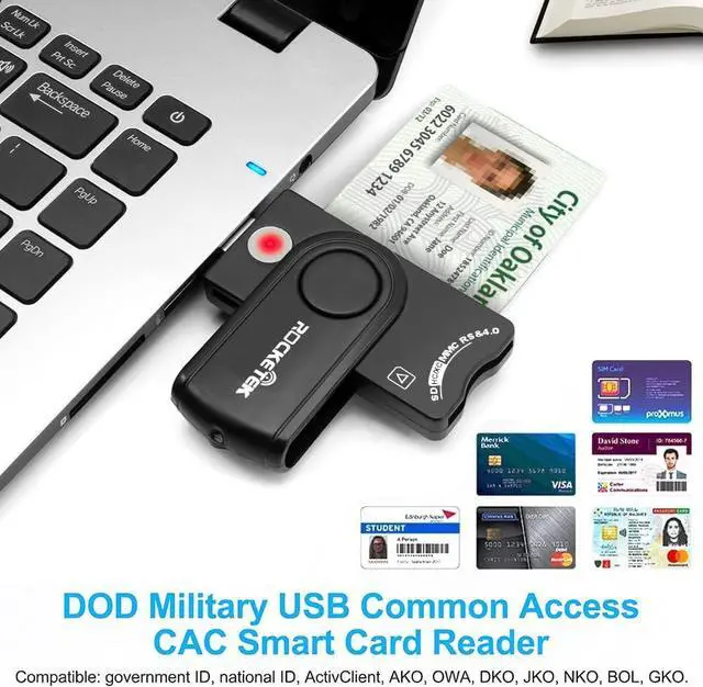 Alt view image 3 of 7 - CAC Reader DOD Military USB Common Access CAC Smart Card Reader,SDHC/SDXC/SD & Micro SD Memory Card Reader for SIM and MMC RS & 4.0, Compatible with Windows, Linux/Unix, MacOS