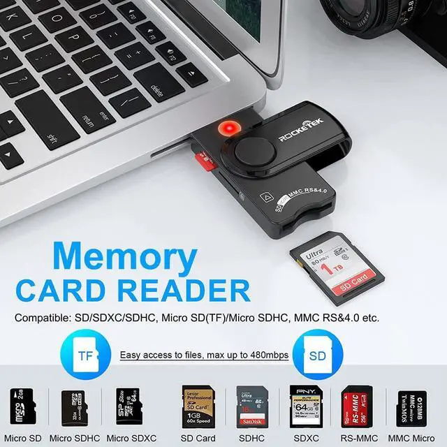 Alt view image 4 of 7 - CAC Reader DOD Military USB Common Access CAC Smart Card Reader,SDHC/SDXC/SD & Micro SD Memory Card Reader for SIM and MMC RS & 4.0, Compatible with Windows, Linux/Unix, MacOS