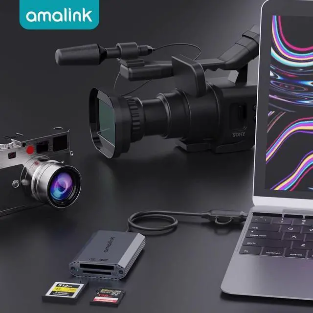 Alt view image 2 of 7 - CFexpress Type B/SD USB3.2 GEN 2 Card Reader, amalink Dual Slot CFexpress Type B Memory Card Reader Adapter with USB A/USB C connectors.Support CFexpress Type B SD4.0 UHS-II Memory Cards