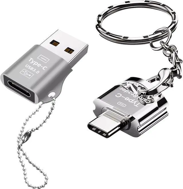 Main image of USB C Micro SD Card Reader with Keychain USB-C to Micro SD/TF Card Reader with USB 3.0 Adapter High-Speed OTG Reader for MacBook iPad Pro Galaxy iPhone 15 Laptop Tablet & Phone