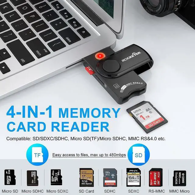 Alt view image 3 of 7 - USB CAC Smart Card Reader, CAC/DOD Military, SDHC/SDXC/SD & Micro SD Card Reader for SIM and MMC RS & 4.0, Compatible with Windows, Linux/Unix, MacOS X