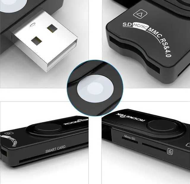 Alt view image 7 of 7 - USB CAC Smart Card Reader, CAC/DOD Military, SDHC/SDXC/SD & Micro SD Card Reader for SIM and MMC RS & 4.0, Compatible with Windows, Linux/Unix, MacOS X