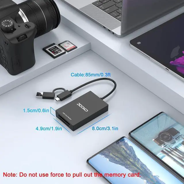 Alt view image 7 of 7 - XQD Card Reader - XQD SD Card Reader Dual-Slot USB/Type C Memory Card Reader - 5Gpbs Sony XQD Reader for Sony G/M Series Lexar 2933x/1400x USB Mark XQD Card SD/SDHC for iPhone 15/Windows/Mac/Android