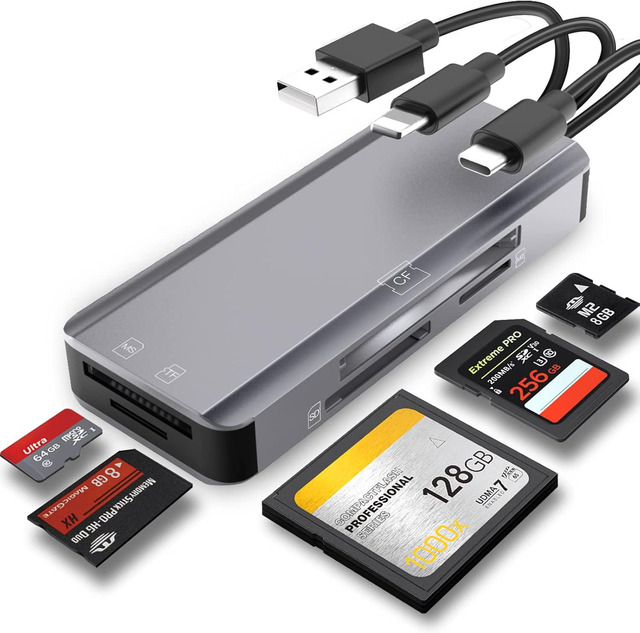 5-in-1 USB 3.0 OTG Memory Card Reader – SD/MicroSD For IPhone IPad, Universal