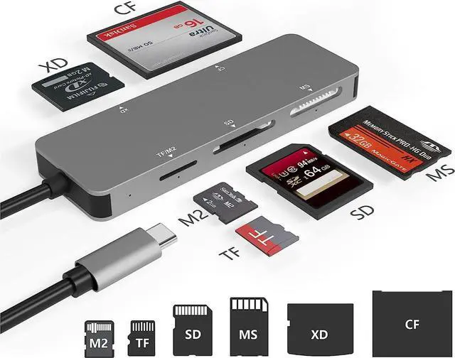 Main image of USB C XD Picture Card Reader Type C (5Gps) High Speed TF/SD/MS/M2/XD/CF 6 in 1 Camera Card Reader USB C XD Memory Card Reader Supports Olympus and Fujifilm XD Picture Card 1GB 2GB