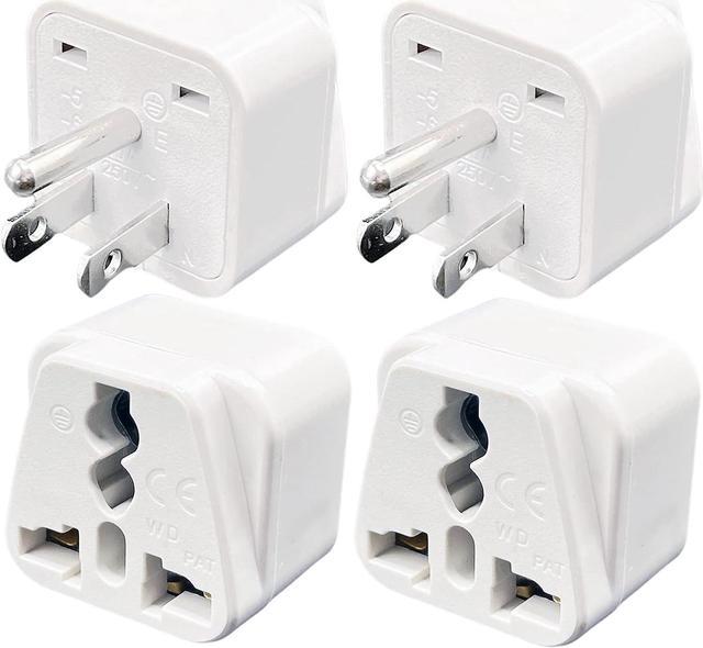 Universal World to Canada/American Travel Adapter-Type B (4 Pack), 3 Prong  Outlet Plug Power Adaptateur, Travel Essentials for International Tourists 