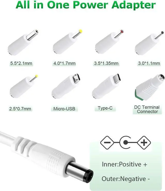 Alt view image 3 of 6 - 5V 2A Power Adapter 5V DC Power Supply 2000mA AC 100V-240V to DC 5Volt 1.5A 1A 1000mA Replacement Power Cord USB Type C for Security Camera Baby Monitor TV Box 5V 2812B LED Strip Light White