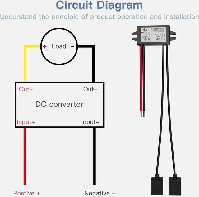 Alt view image 4 of 7 - 2-Pack 12V 24V DC to Dual 5V USB Female DC Converter Adapter Step-Down Buck Module