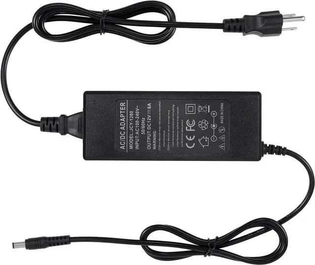 Alt view image 5 of 7 - 3 Prong DC 12V 8A Power Supply Adapter 96W AC 100V-240V to DC 12V 8A Transformer 12V-8A Switching Adapter AC/DC Converter AC/DC Transformer for LED Strip Lights CCTV Camera 3D Scanner