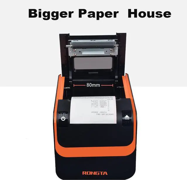 Alt view image 7 of 7 - Rongta POS Printer, 80mm Thermal Receipt Printer with Auto Cutter, USB Serial Ethernet Interface, Support Windows/Mac/Linux Cash Drawer, Restaurant Kitchen Printer for ESC/POS, No Bluetooth (RP332)