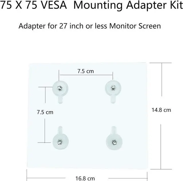 Alt view image 3 of 5 - VESA Mount Adapter Bracket Kit Non-VESA Mounting Universal for 75 VESA Monitor Arm Compatible 2 Pack