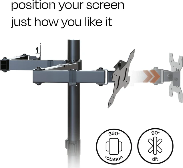 Dual Monitor Stand & Mount for 2 Monitors - Fits 10-30 Inch Screens ...