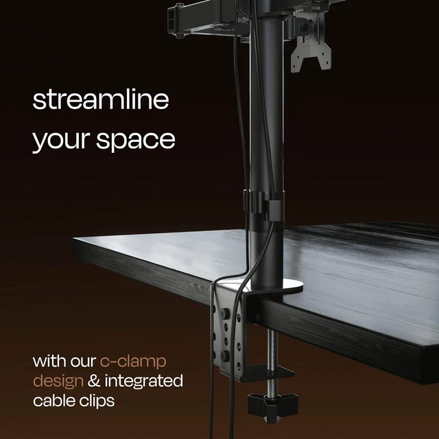 Dual Monitor Stand & Mount for 2 Monitors - Fits 10-30 Inch Screens ...