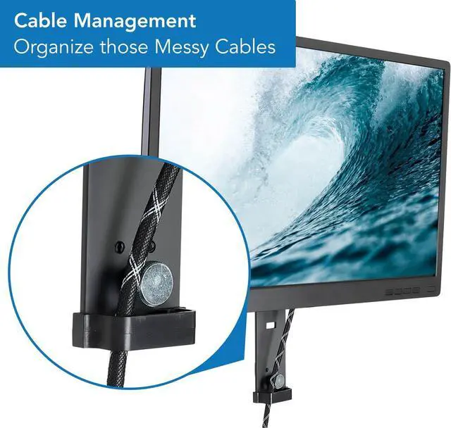 Alt view image 6 of 7 - Mount-It! Black Office Cubicle Monitor Mount Bracket VESA Hanger Attachment Adjustable Clamp for 17 to 32 inch Screen, Hook Supports up to 17.6 lbs