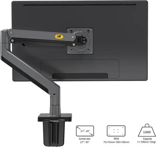 Alt view image 2 of 6 - NB North Bayou Monitor Arm Full Motion Swivel Monitor Mount with Gas Spring for 22''-40'' Monitors with Load Capacity from 4.4 to 33lbs Height Adjustable Monitor Stand G45