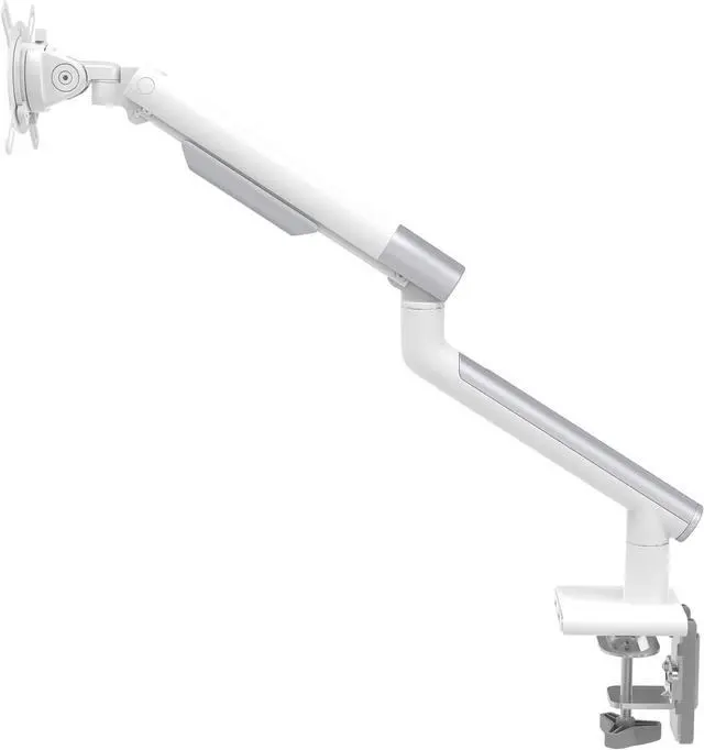 Alt view image 7 of 7 - White Single Monitor Arm Mount - CTA White Monitor Mount for 23" to 35" Monitors - w/Dual USB 3.0 Hub Ports & Arm Clamp for Desks - White Color - (ADD-SSMA)