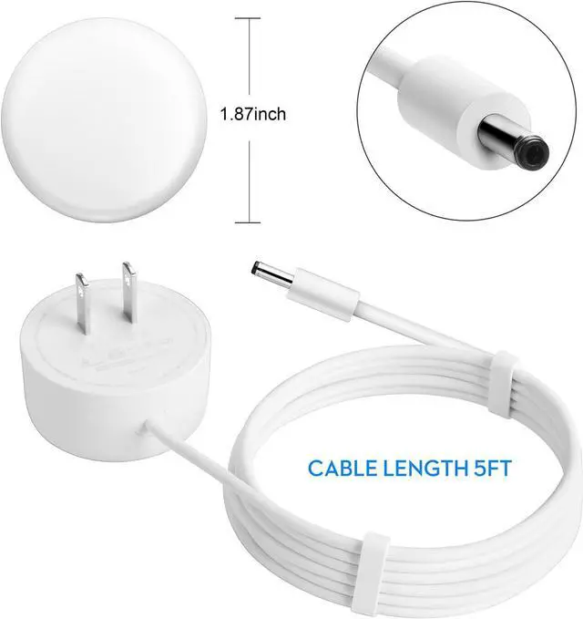 Alt view image 2 of 4 - Runseed AC Power Adapter G1028 14V 1.1A 15W for Google Home Hub,Google Nest Hub,Google Nest Mini,Google Nest WiFi