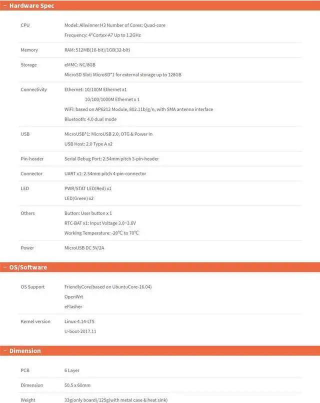 Alt view image 5 of 7 - NanoPi R1 Allwinner RAM 1GB H3 Dual Ethernet Port, Wifi & BT, onboard eMMC with USB & Serial Port for loT