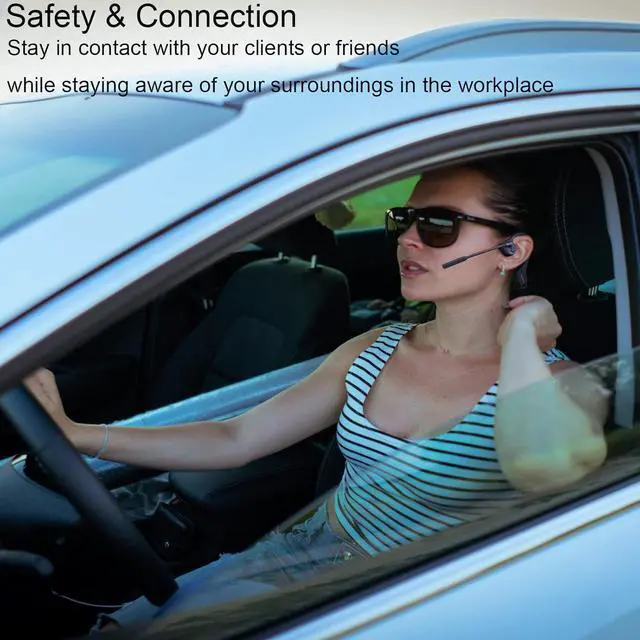 Alt view image 4 of 7 - Bone Conduction Headphones Bluetooth with mic Open Ear Wireless Headphones Noise canceling Computer headsets with mic for Clear Hand Free Calls multipoint Connection Fast Charging