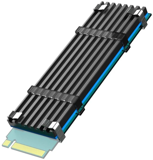 Main image of M.2 SSD Heatsink for 2280 NVMe/SATA SSD, Low-Profile