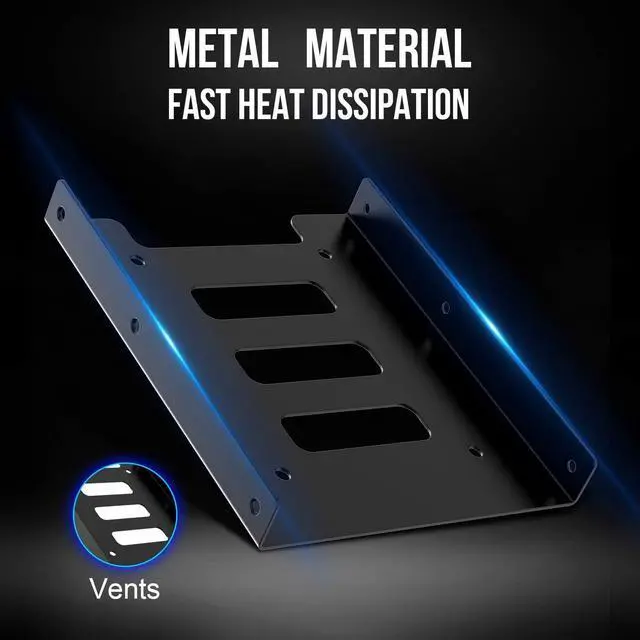 Alt view image 7 of 7 - H SSD/HDD Mounting Bracket, 2.5 to 3.5 SSD Bracket, Metal Adapter Hard Drive Holder for PC (2 Pack)