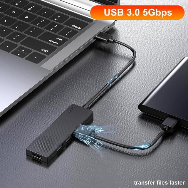 Alt view image 3 of 7 - USB Hub, TSUPY 4 USB Port Hub USB Splitter USB Expander 3.0 Ultra Slim Multiport Extender for Laptop, Desktop, Computer PC, Flash Drive, HDD, Camera,Keyborad, Mouse
