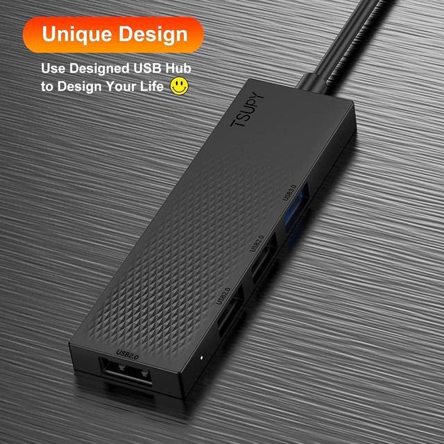 Alt view image 4 of 7 - USB Hub, TSUPY 4 USB Port Hub USB Splitter USB Expander 3.0 Ultra Slim Multiport Extender for Laptop, Desktop, Computer PC, Flash Drive, HDD, Camera,Keyborad, Mouse