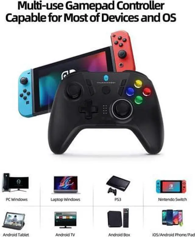 Alt view image 2 of 6 - ThundeRobot G50 Wireless Gaming Controller,Gamepad USB PC Joystick Gamepad with Customized Buttons, Dual Vibration Motors, Ergonomic Laptop Game Controller for PC with Windows Vista/7/8/8.1/10