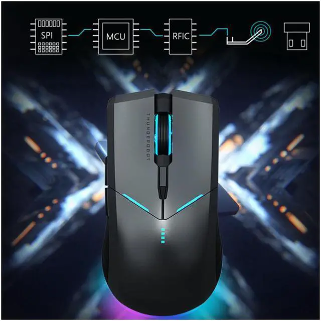 Alt view image 4 of 7 - ThundeRobot ML701 Wireless Gaming Mouse, Rechargeable Computer Gaming Mouse 5 Adjustable DPI, Power Saving Mode Wireless Mouse for Laptop/PC/Notebook,7 Color Light, 500Hz Polling Rate Gamer Mouse