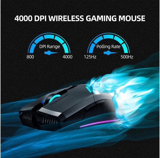 Alt view image 5 of 7 - ThundeRobot ML701 Wireless Gaming Mouse, Rechargeable Computer Gaming Mouse 5 Adjustable DPI, Power Saving Mode Wireless Mouse for Laptop/PC/Notebook,7 Color Light, 500Hz Polling Rate Gamer Mouse