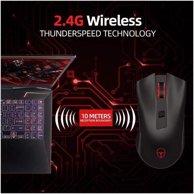 Alt view image 6 of 6 - ThundeRobot Wireless Mouse with 5 Adjustable DPI, 2.4G USB Cordless Mouse For Laptop PC Windows Mac, Nano Receiver Gamer Wireless Computer Mouse works with 1AA Battery(Not Included), Extra Long Range