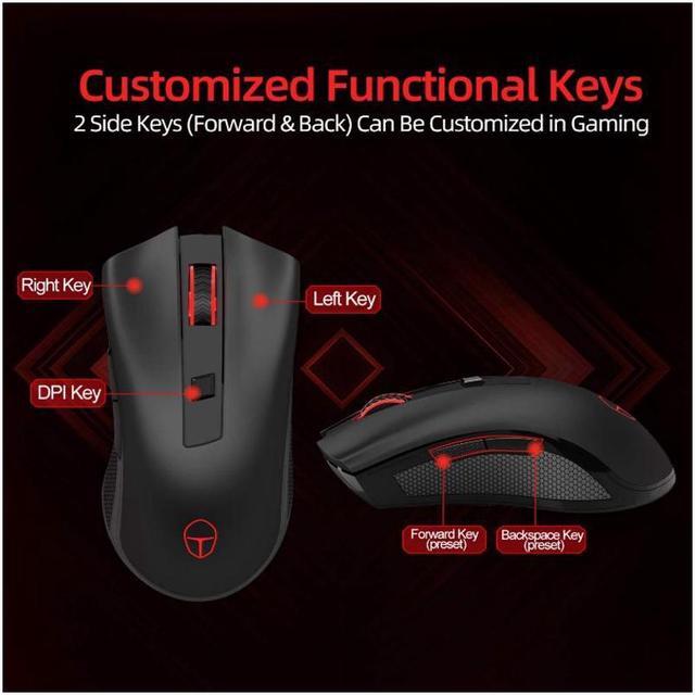 Alt view image 3 of 6 - ThundeRobot Wireless Mouse with 5 Adjustable DPI, 2.4G USB Cordless Mouse For Laptop PC Windows Mac, Nano Receiver Gamer Wireless Computer Mouse works with 1AA Battery(Not Included), Extra Long Range